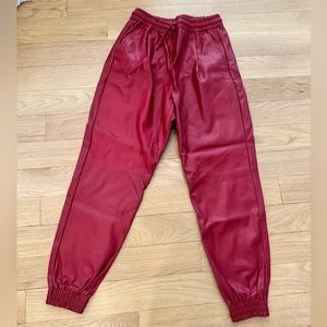 Zara faux leather joggers